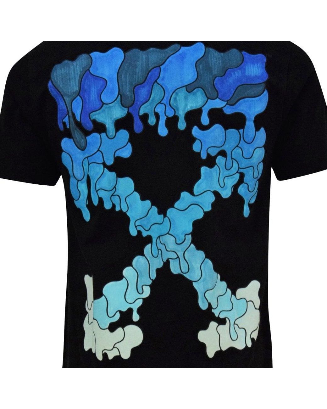 dark blue off white shirt