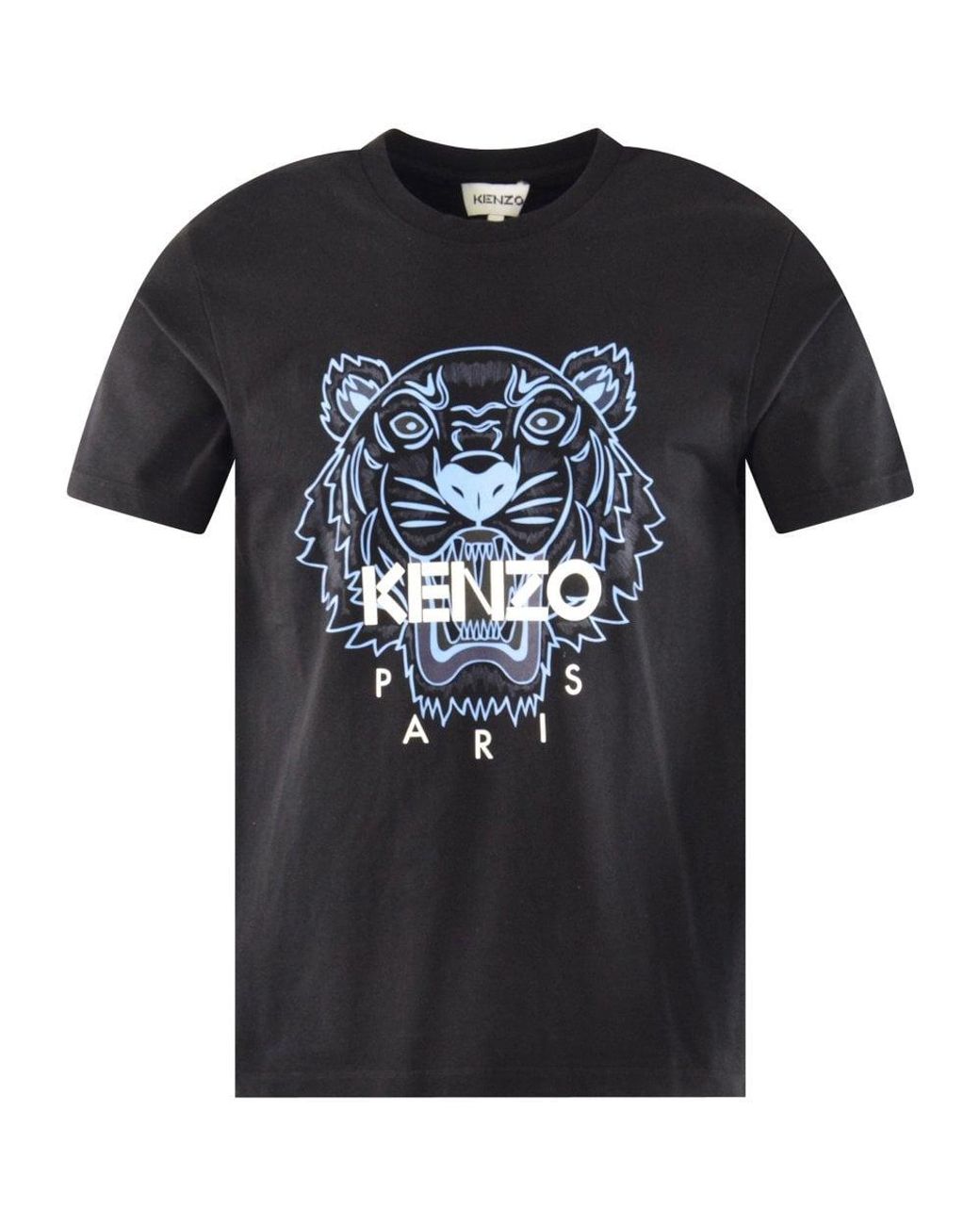 KENZO Black & Blue Tiger Head Motif T-shirt for Men | Lyst