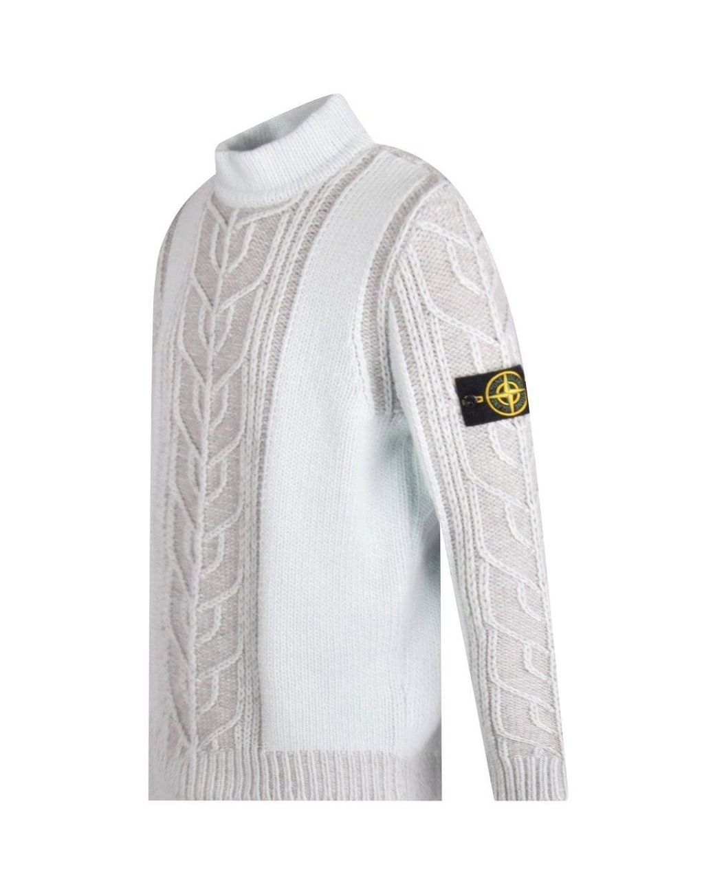 Stone Island Cable Knit Jumper in Green for Men | Lyst