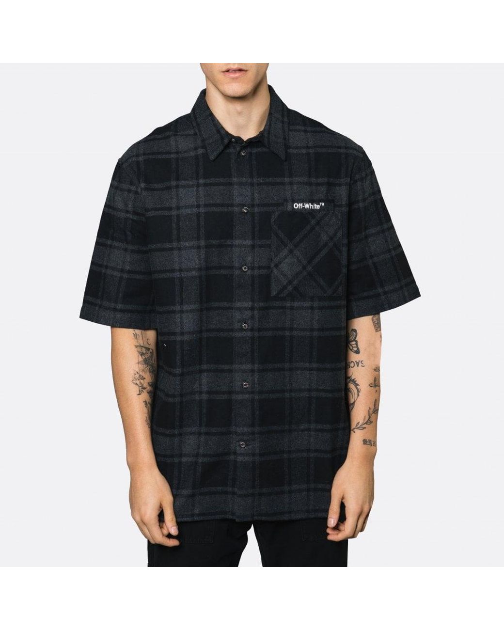 Off-White c/o Virgil Abloh Checked Flannel Arrow S/s Shirt in 
