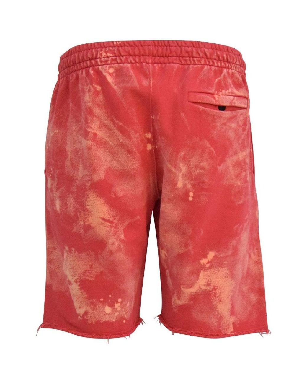 Off-White c/o Virgil Abloh Cotton Bleached Sweat Shorts in Red for 