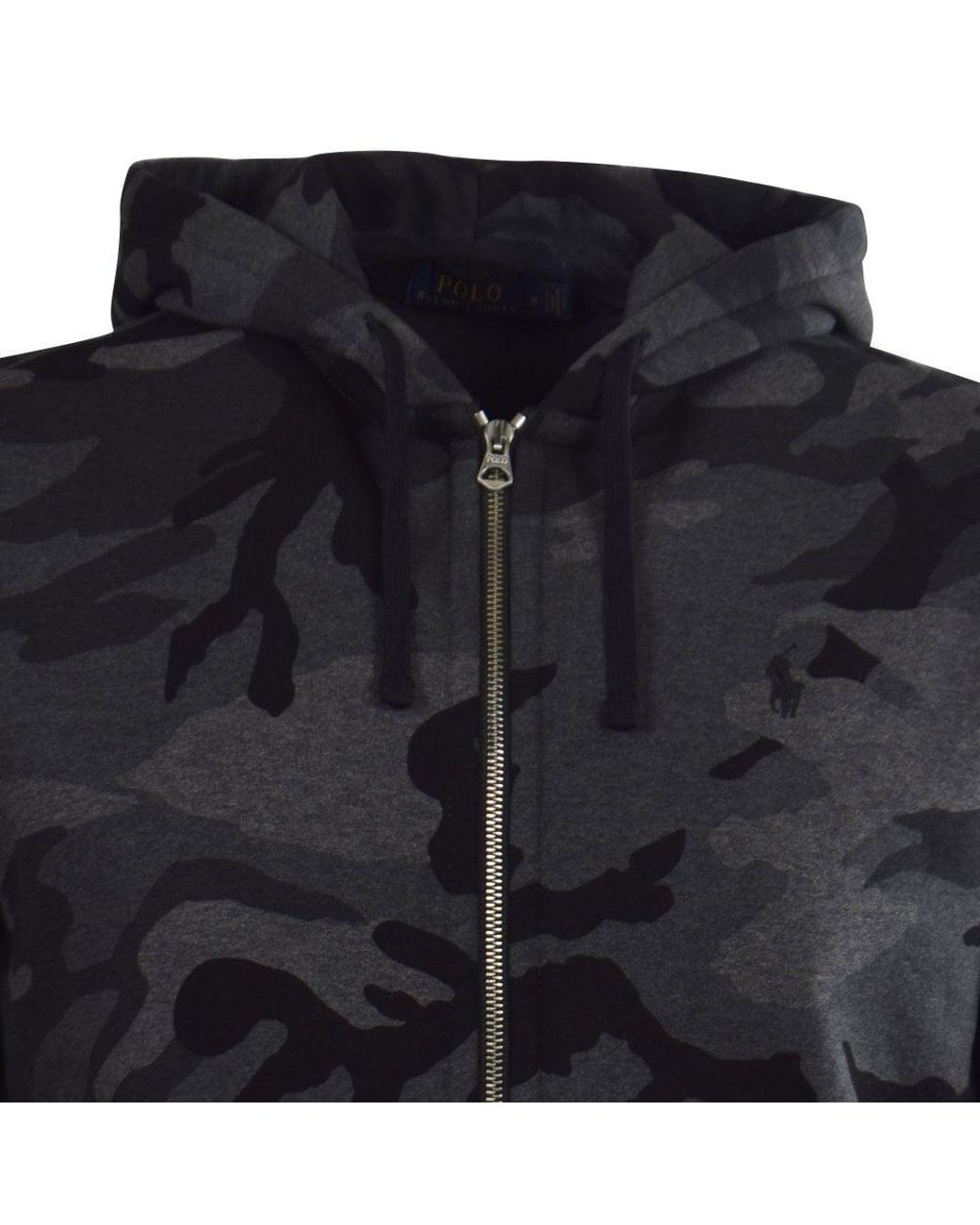 Polo Ralph Lauren Black/grey Camo Logo Zip Hoodie in Gray for Men | Lyst