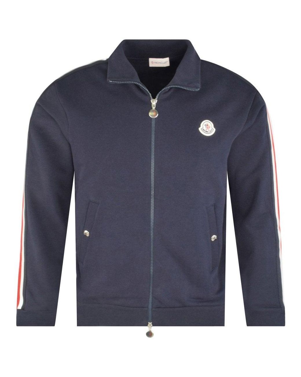 Moncler Navy/red/reflective Stripe Track Jacket in Blue for Men | Lyst