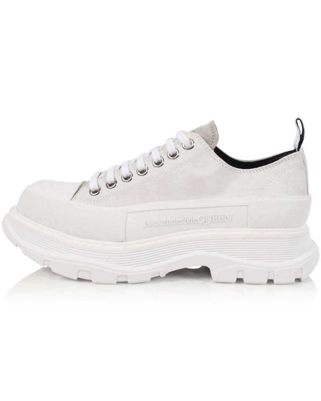 Alexander McQueen Canvas Tread Slick Sneakers in White for Men - Save ...