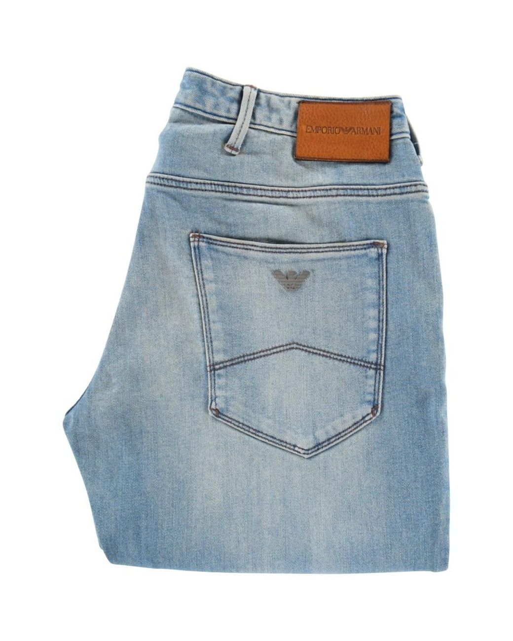 Emporio Armani Light Wash J06 Slim Fit Jeans in Blue for Men | Lyst