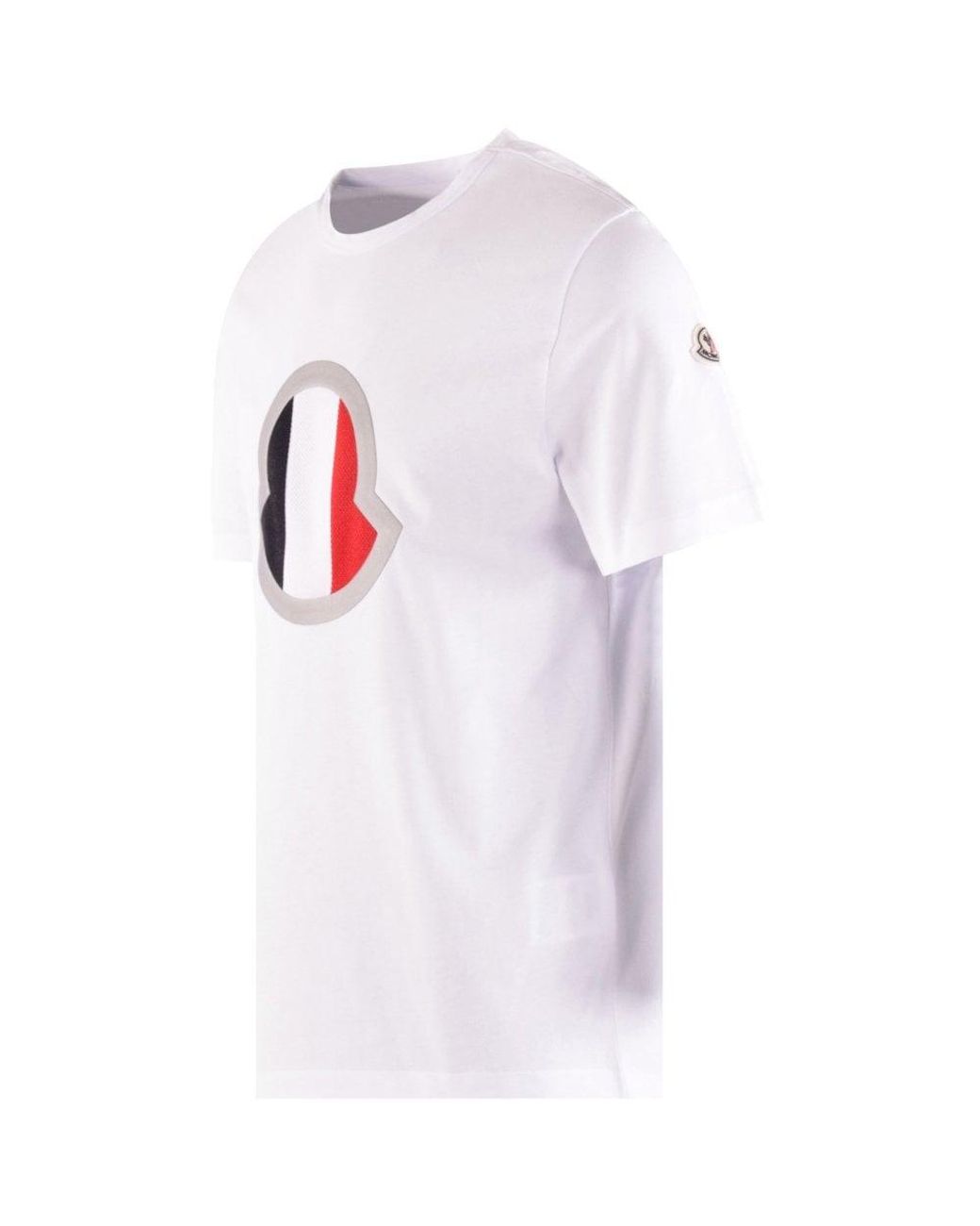 Moncler Cotton White Reflective Logo T-shirt for Men | Lyst