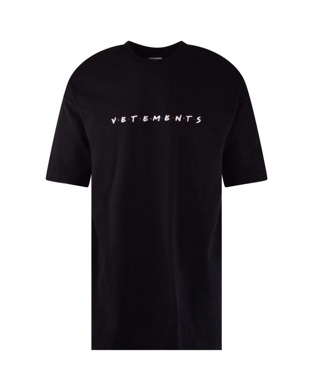 Black Oversized Friends Logo T-shirt 