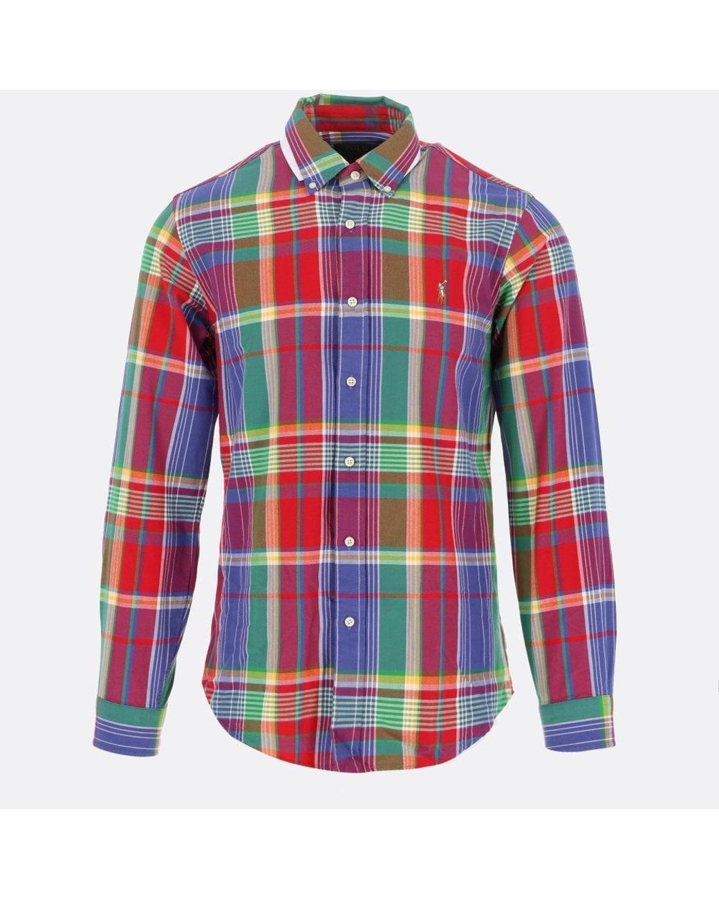 Polo Ralph Lauren Red & Blue Plaid Check L/s Shirt for Men | Lyst Canada