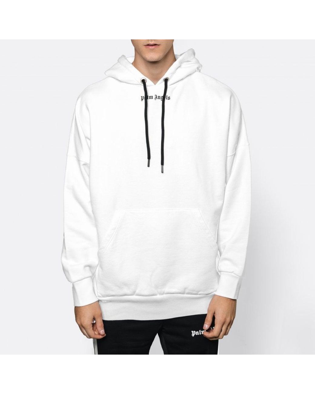 Palm Angels White & Black Gothic Oversized Hoodie for Men | Lyst