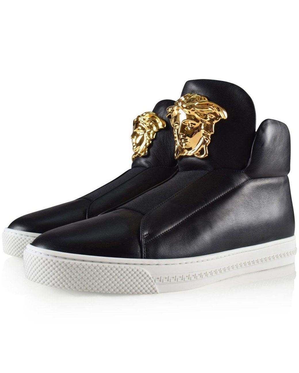 Versace Black Slip-on High Top Palazzo Trainer for Men | Lyst