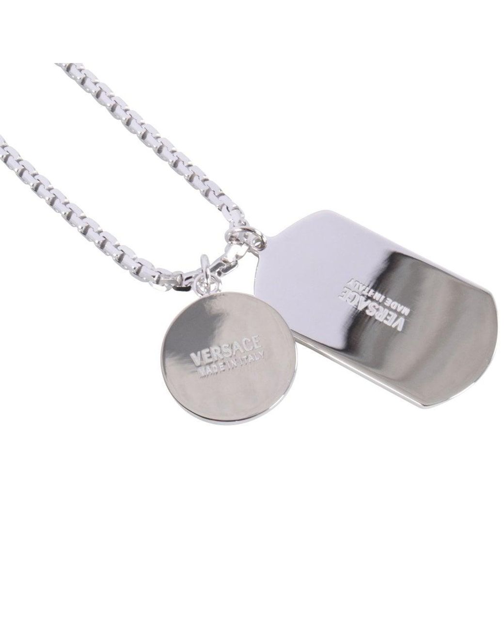 Versace Silver Medusa Necklace With Tag 