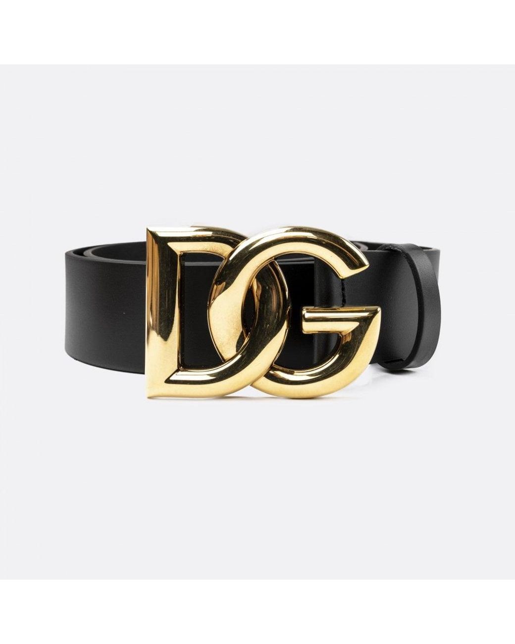 Dolce & Gabbana Black & Gold Logo Belt for Men | Lyst