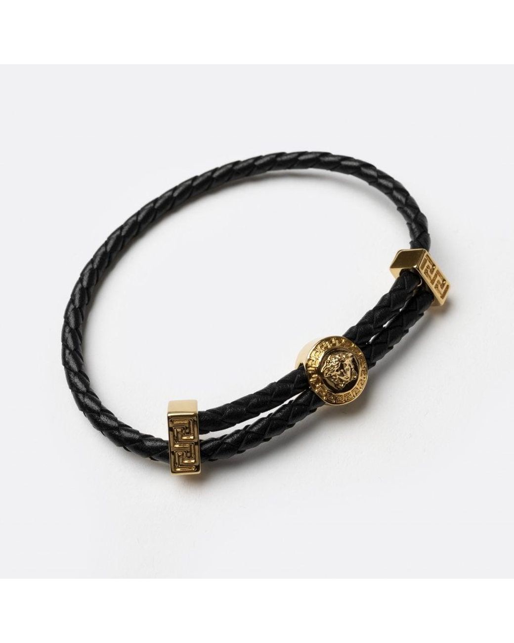 Versace Medusa Rope Bracelet in Black for Men Lyst