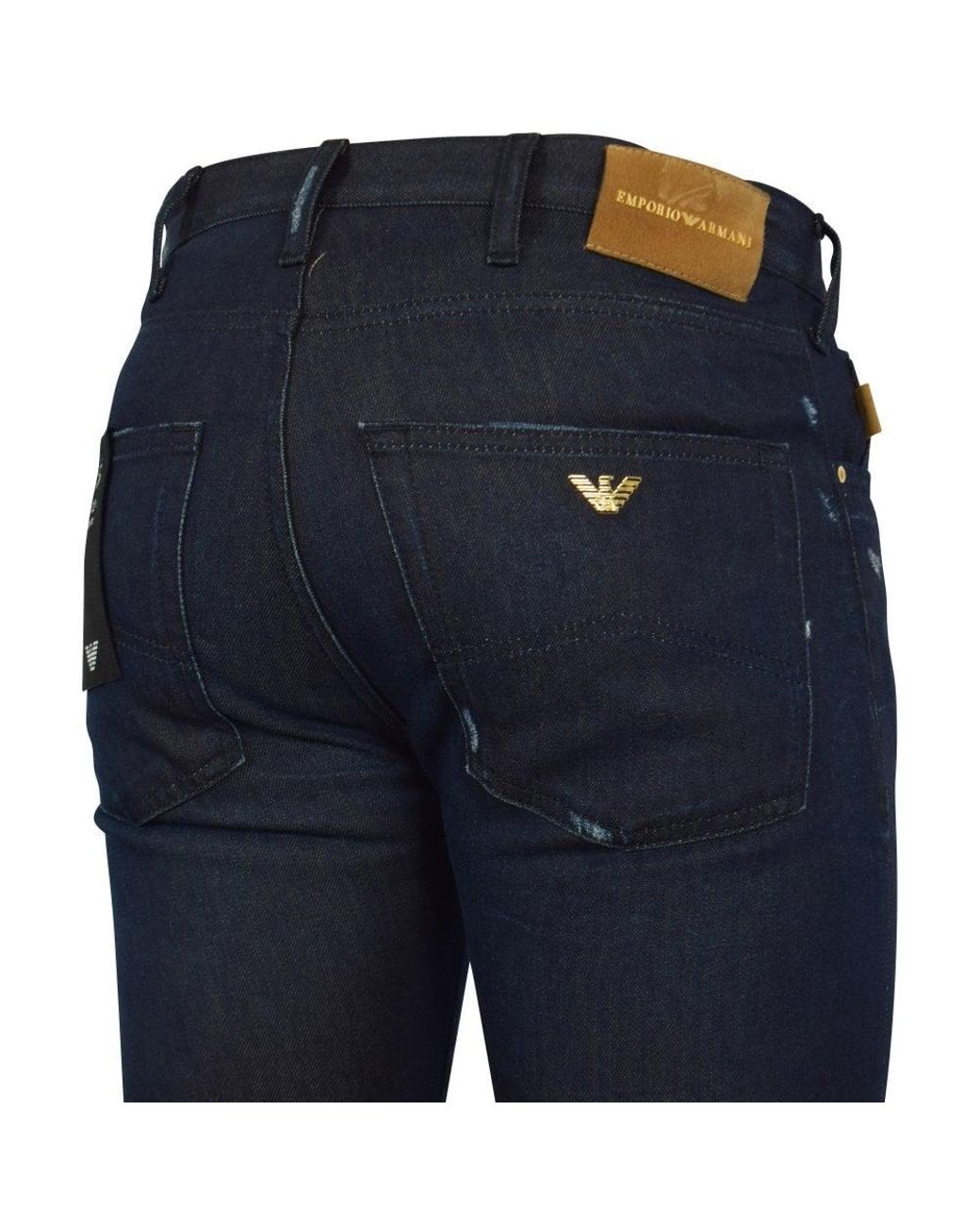 Emporio Armani Dark Blue J45 Regular Fit Jeans for Men | Lyst Australia