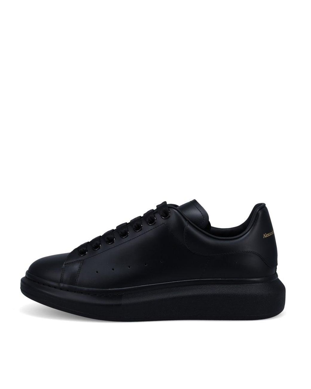 Alexander McQueen Oversized Clear Sole Leather Sneakers in Black/Black ( Black) for Men - Save 38% | Lyst