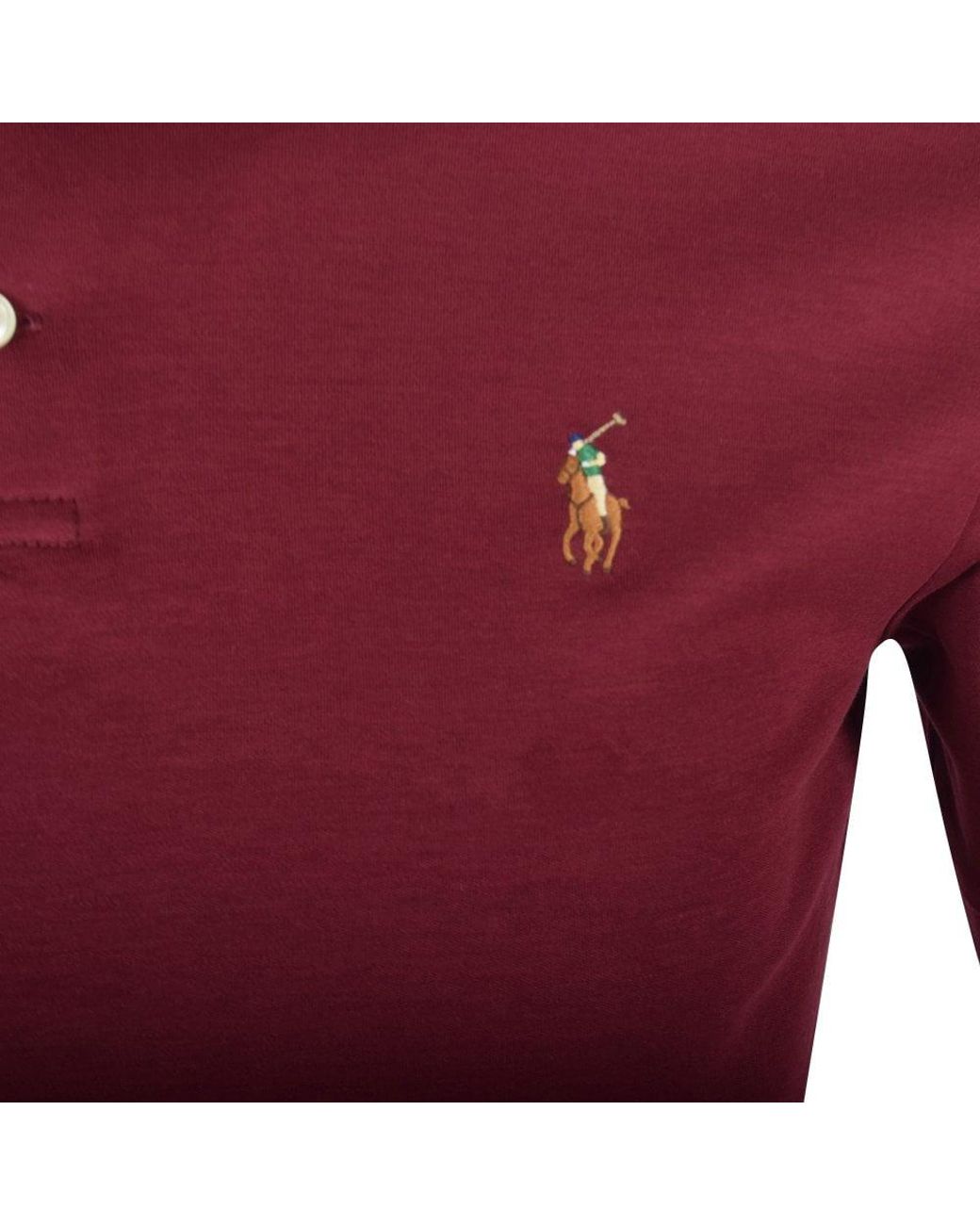 Polo Ralph Lauren Wine Coloured Slim Fit Polo Shirt for Men | Lyst