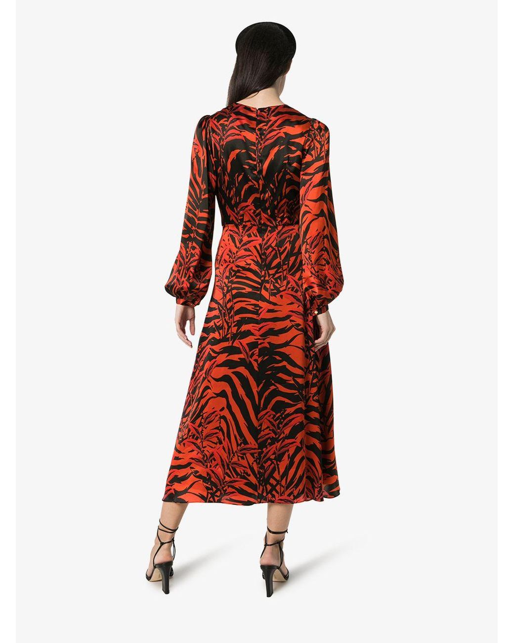 red and black tiger print dress