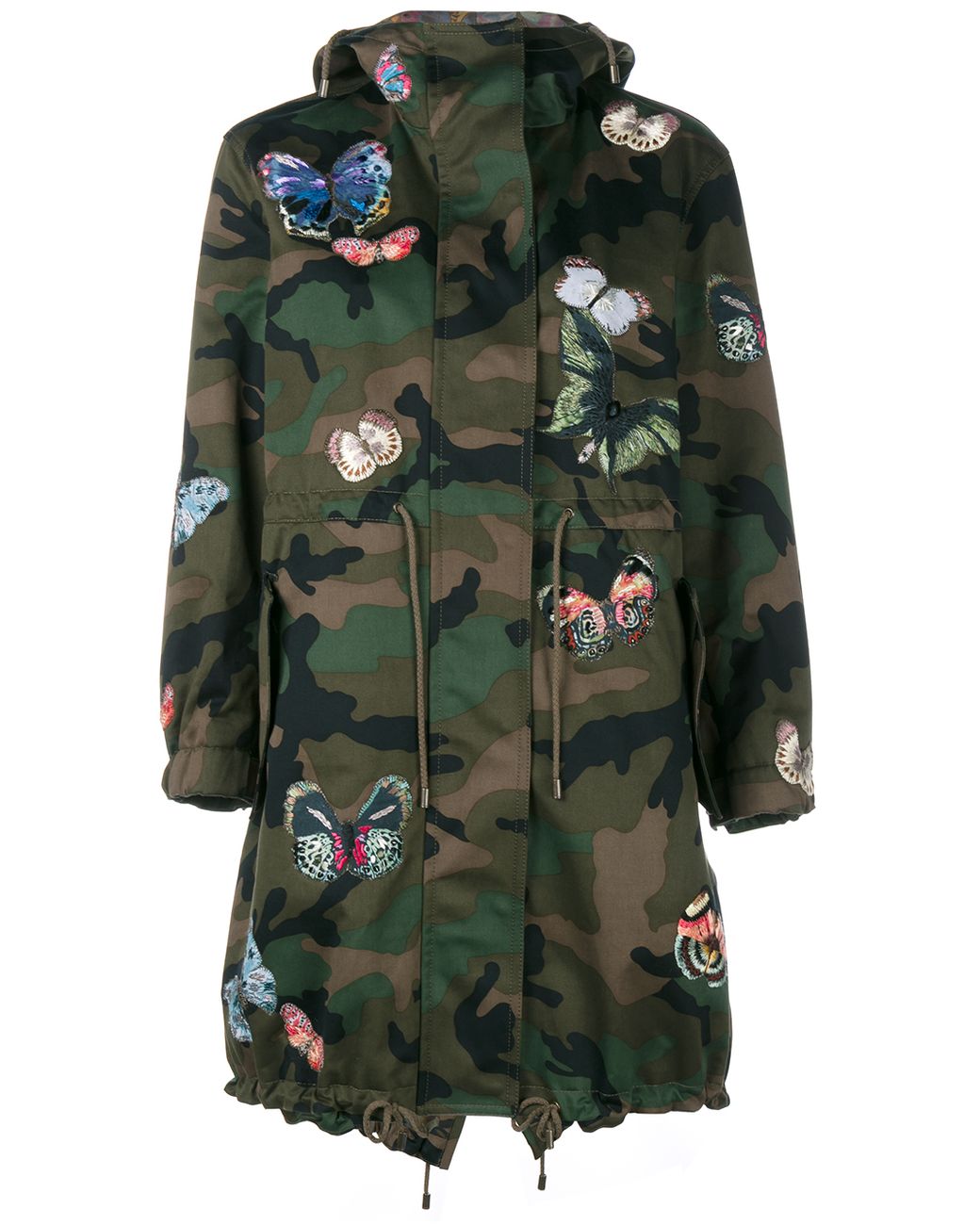 Camo jacket shop with butterflies