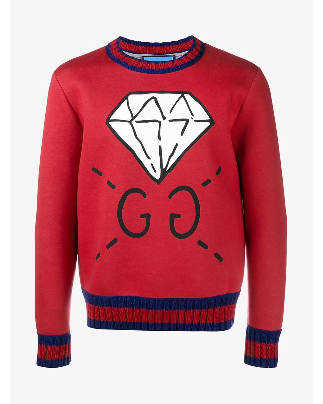 Gucci Ghost Diamond Print Sweatshirt in Blue for Men | Lyst Australia