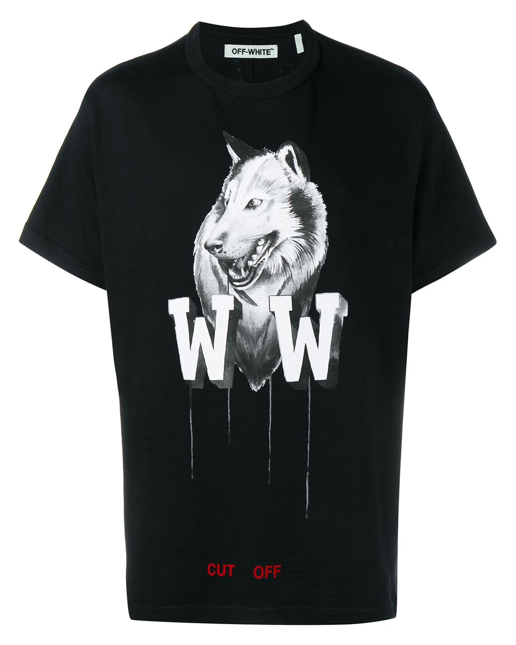 off white wolf tee