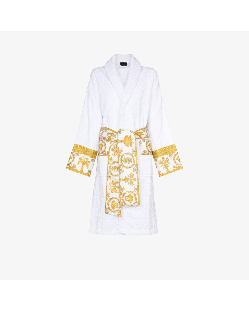 Versace I Love Baroque Cotton Robe in White - Lyst