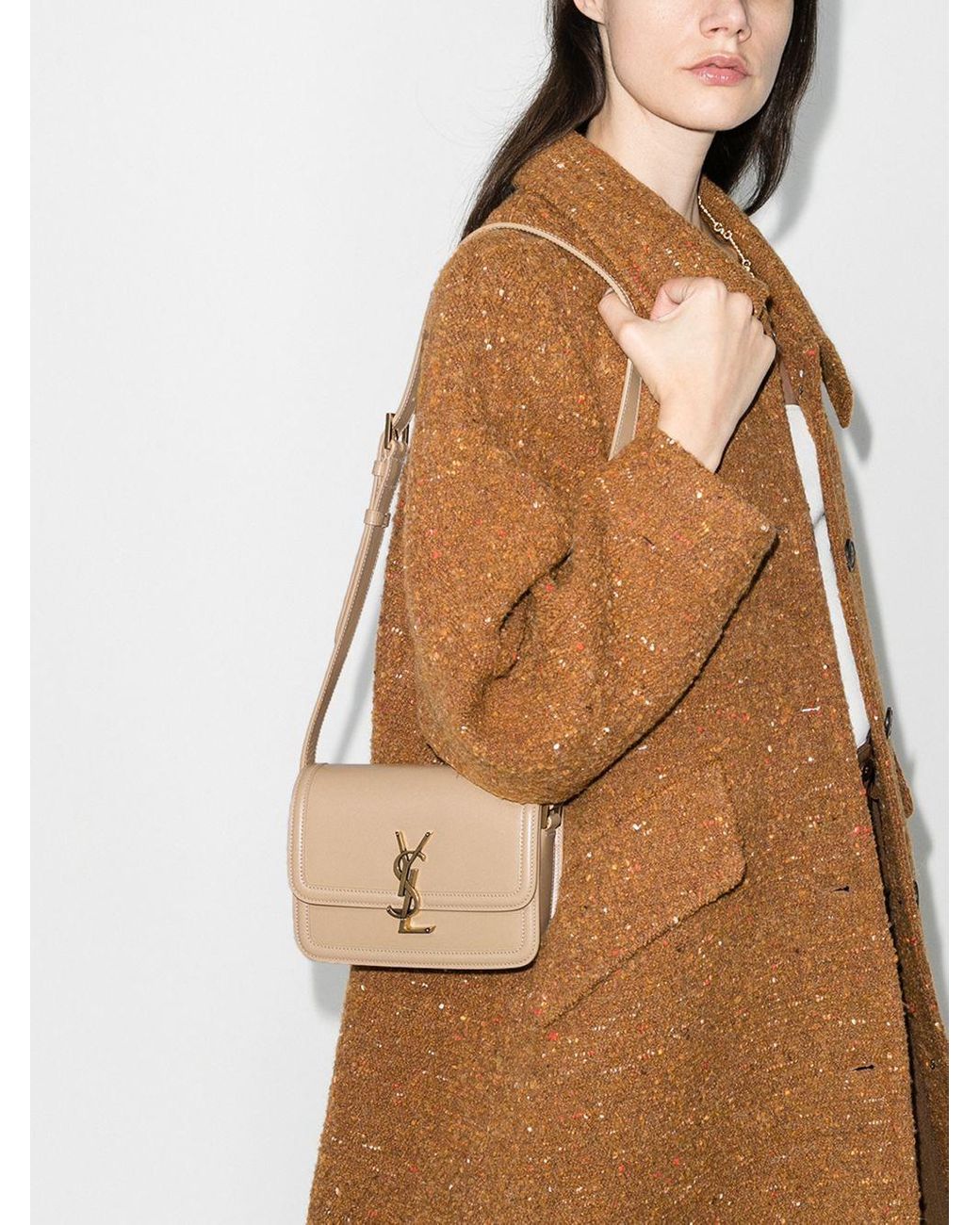 Saint Laurent Small Solferino Satchel Box Bag in White Lyst Australia