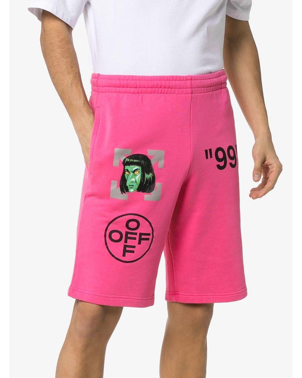 Pink off white on sale shorts