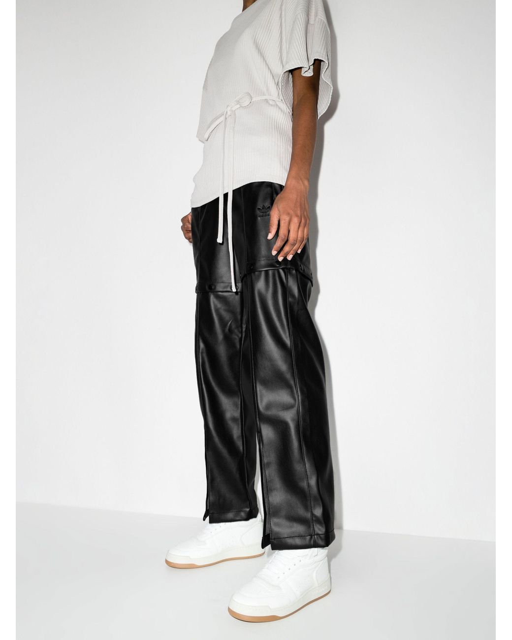 kinema synthetic leather track pants M