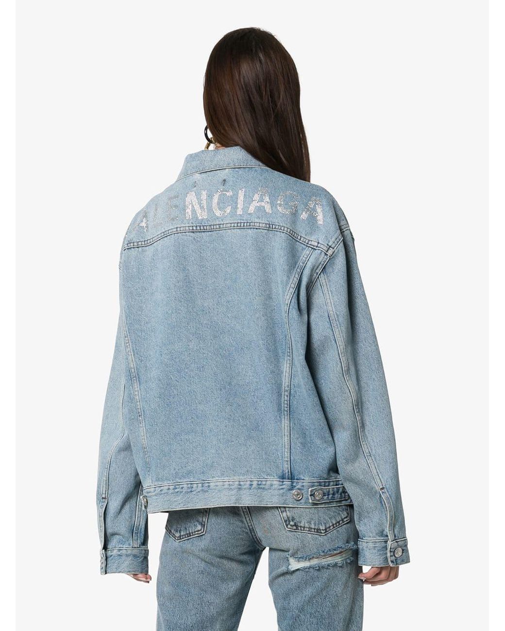 balenciaga embellished denim jacket