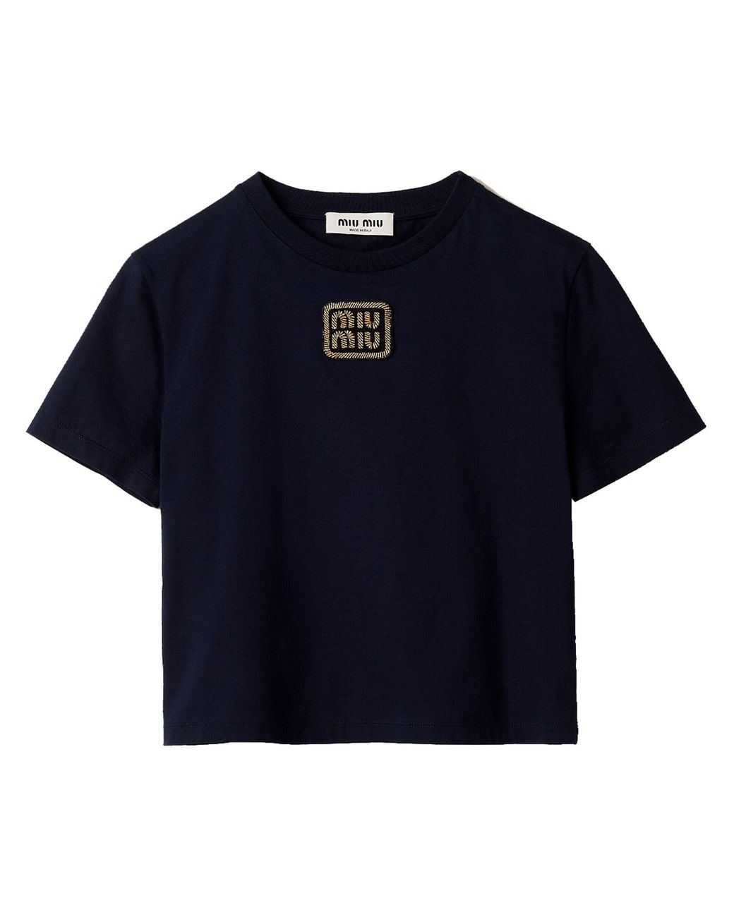 ☆関税込☆MIUMIU★Embroidered logo cotton short sleeve TEE★ Miu Miu logo-embroidered Cotton T-shirt | White | FARFETCH