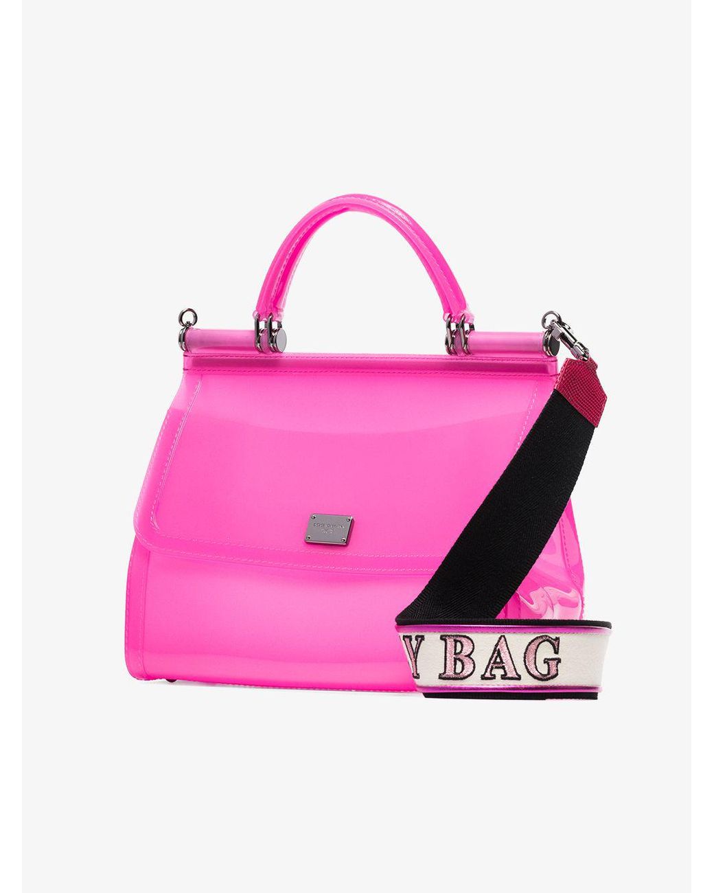 Dolce & Gabbana Pink Sicily Transparent Pvc Shoulder Bag | Lyst