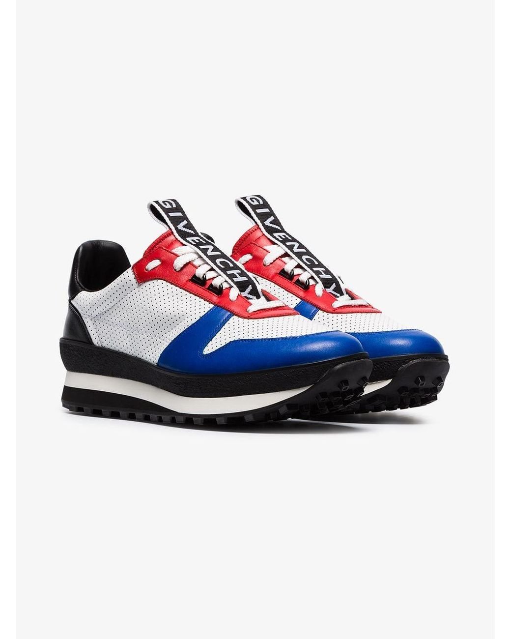 Givenchy Leather Sneakers Tr3 Runner in Blue for Men | Lyst