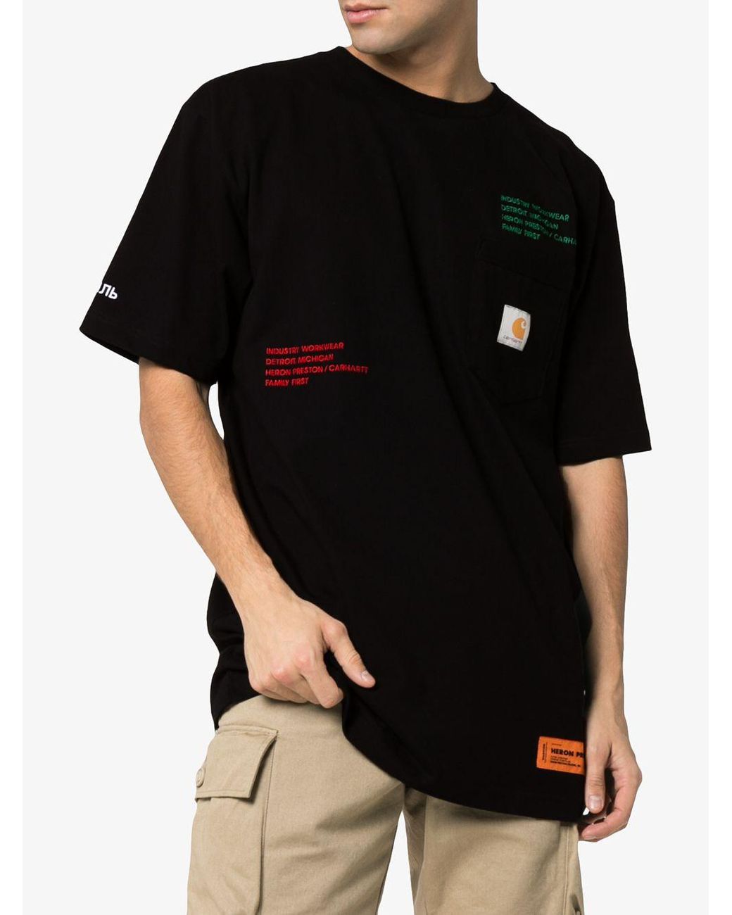 Heron Preston Cotton Embroidered Oversized Carhartt T-shirt in Black for  Men | Lyst