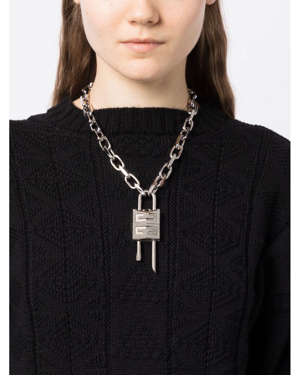 Givenchy G-Chain Lock Small Necklace, Gold | Neiman Marcus