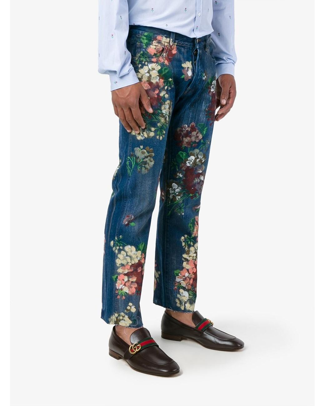 Gucci Floral Painted Jeans for Men | Lyst