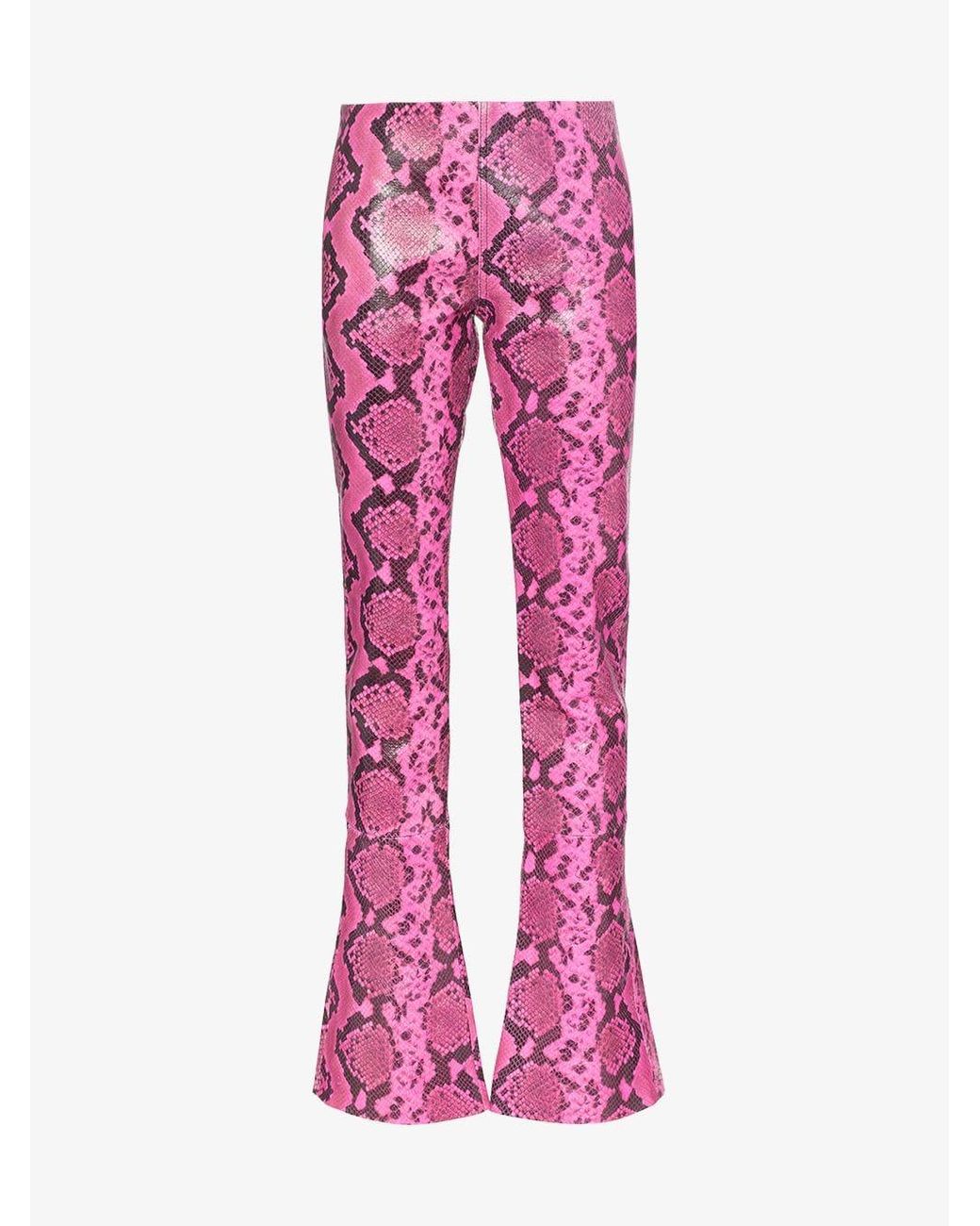 Marques'Almeida Python Effect Leather Trousers in Pink | Lyst Marques'Almeida Python Effect Leather Trousers in Pink | Lyst