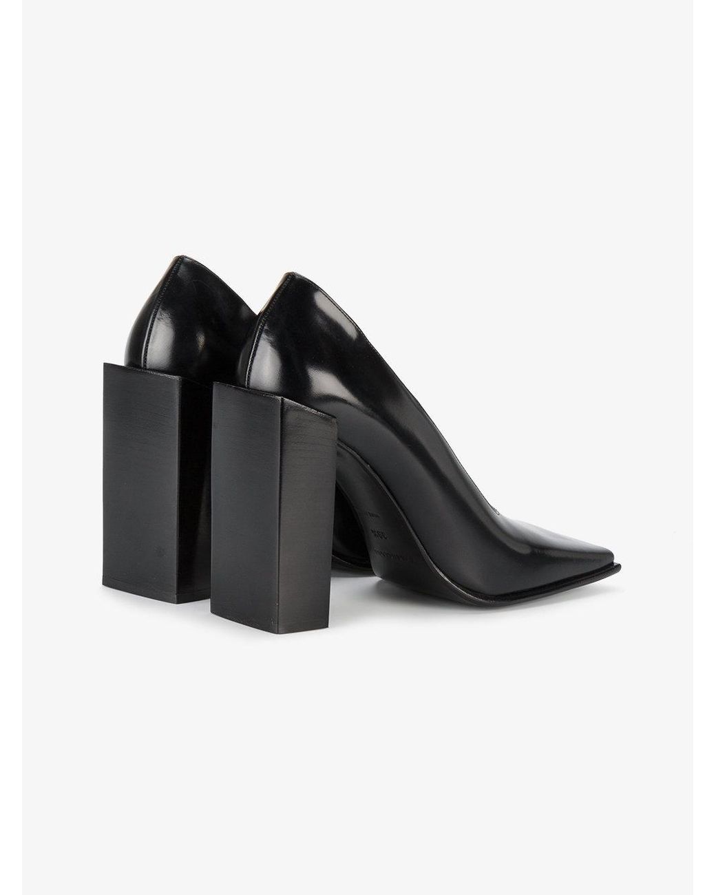 Black square sales toe pumps