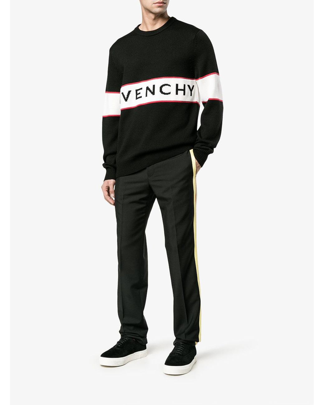 Givenchy Logo Intarsia Knitted Jumper in Black for Men | Lyst Australia