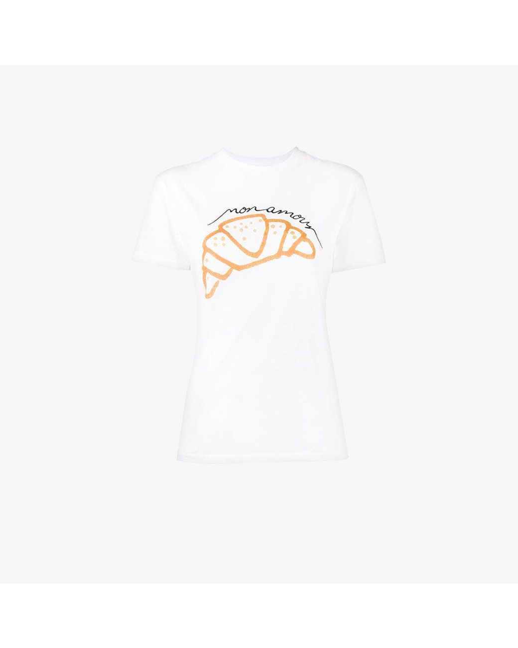 gracht Suradam Bevatten Ganni Moulin Croissant Print T-shirt in White | Lyst Australia