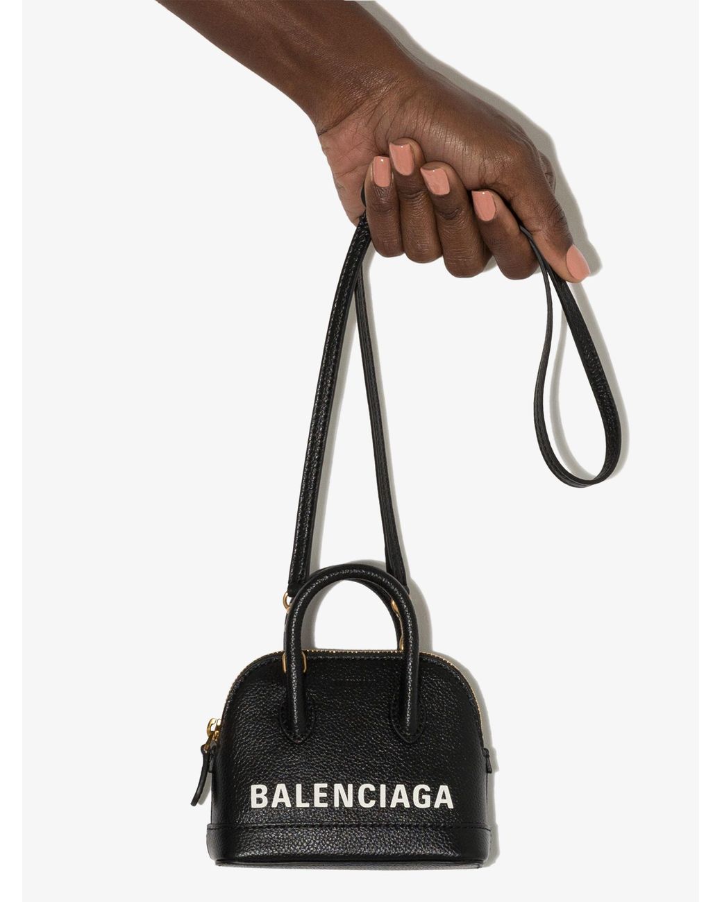 Balenciaga Ville Xxs Leather Top Handle Bag in Black | Lyst