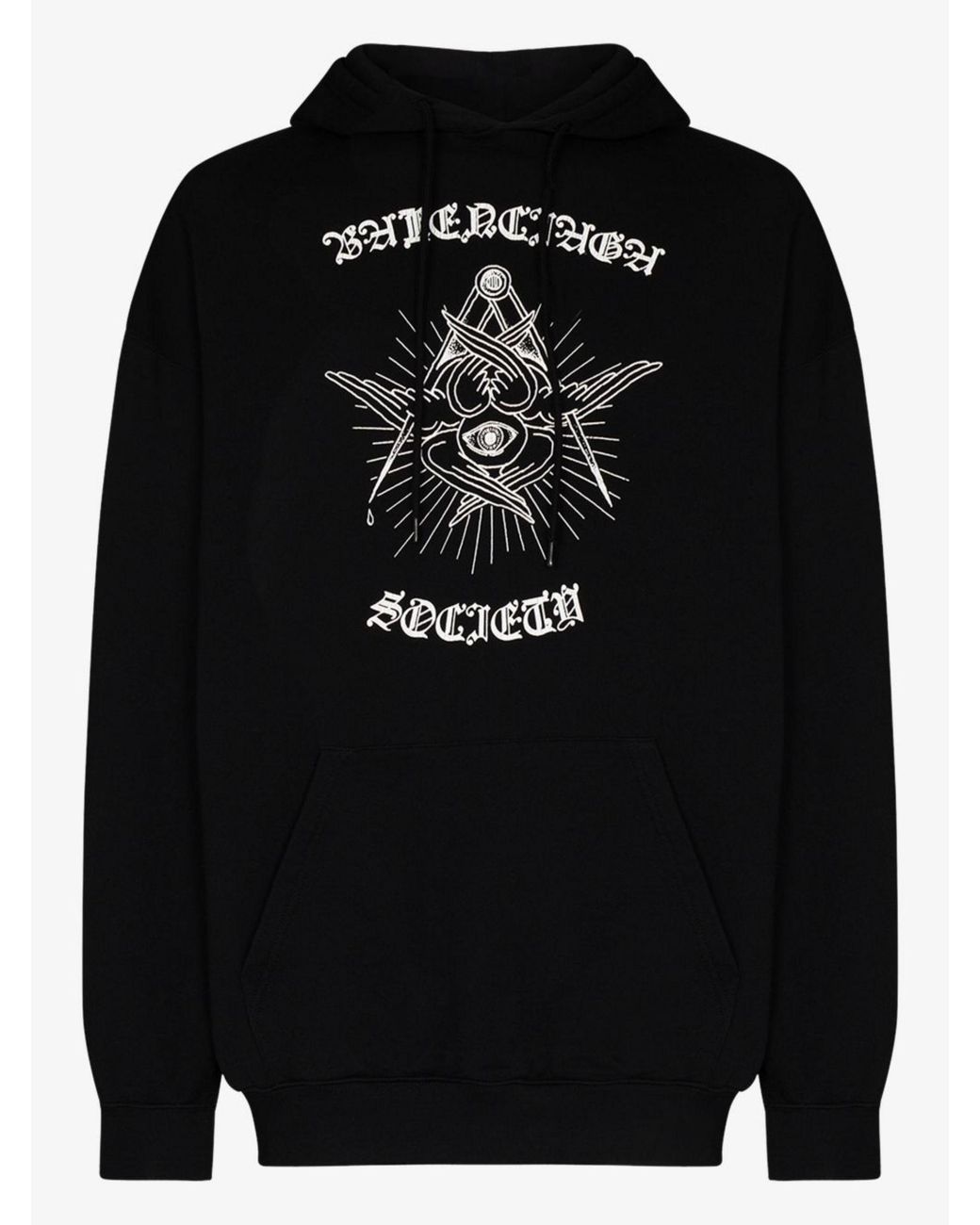 Balenciaga Graphic Print Hoodie in Black for Men Lyst