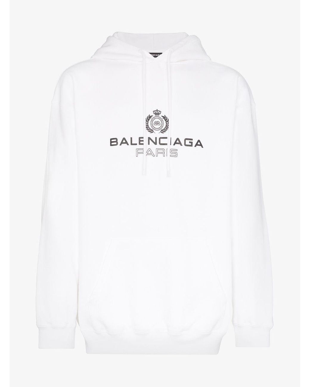 Balenciaga Logo Paris Hoodie in White for Men | Lyst