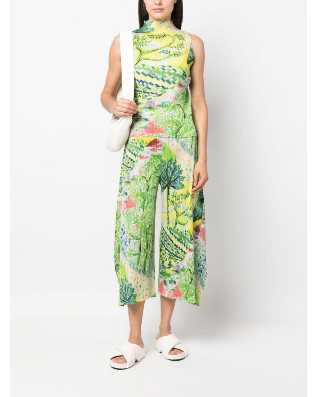 Pleats Please Issey Miyake Promenade Pleated Sleeveless Top in 
