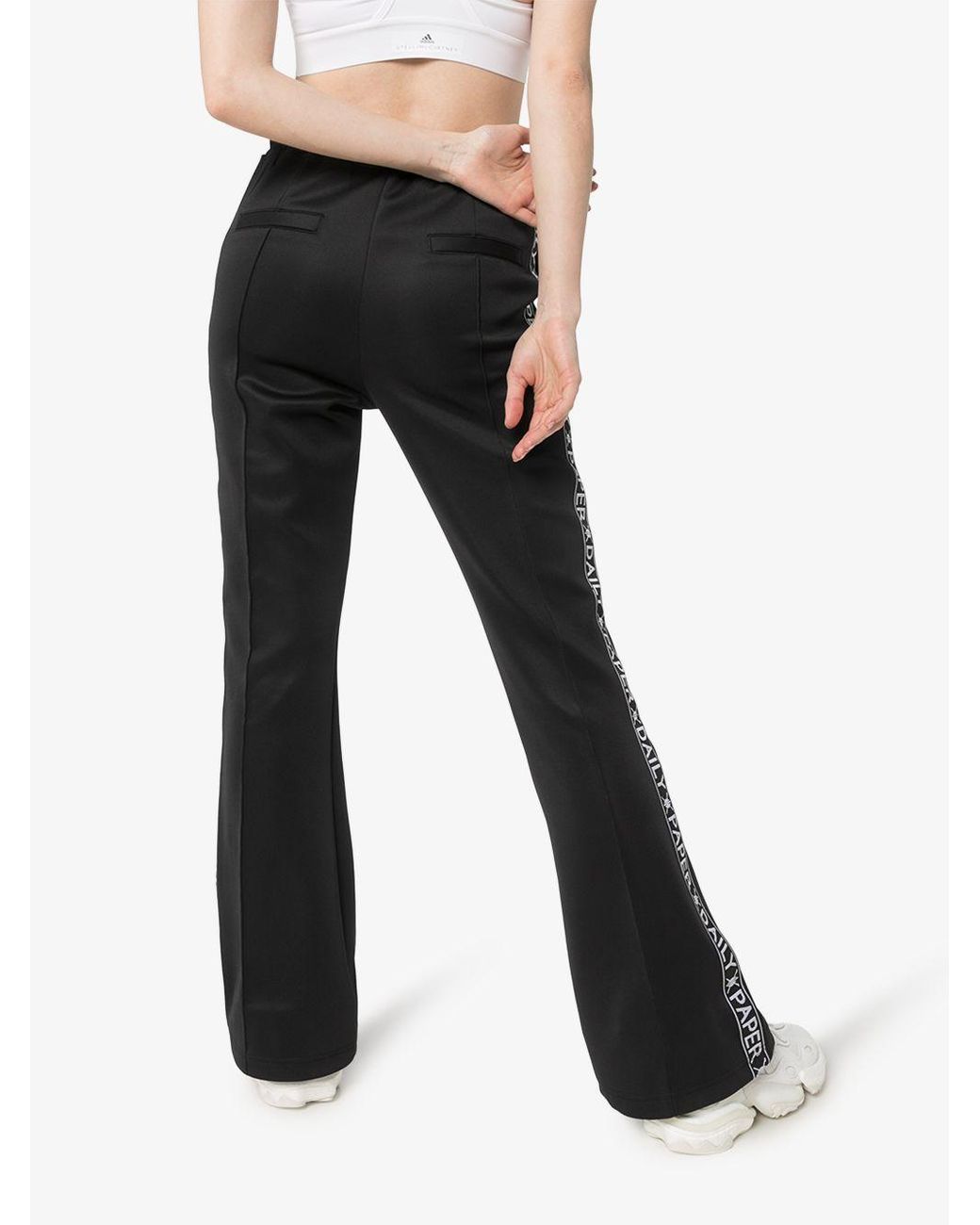 daily paper black tape logo track pants
