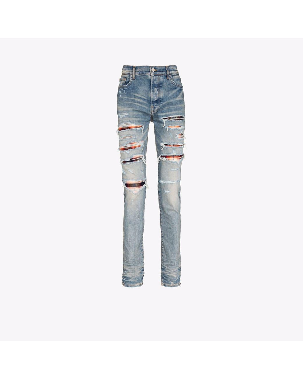 Amiri Thrasher Plaid Bandana Skinny Jeans in Blue for Men Lyst