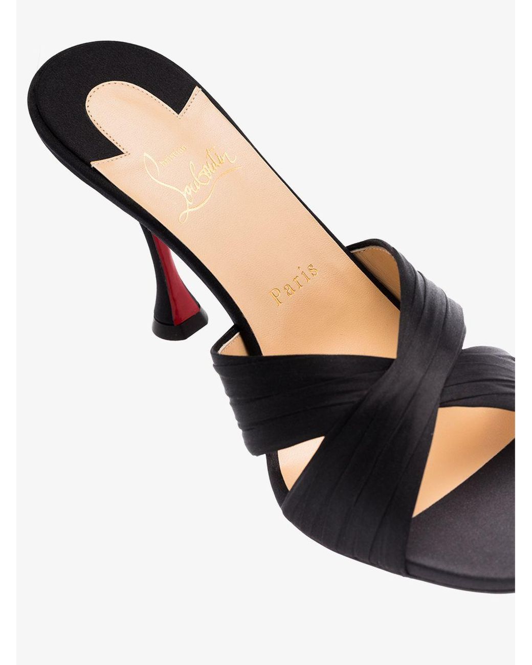 Christian Louboutin Nicol Is Back Satin Mules in Black | Lyst