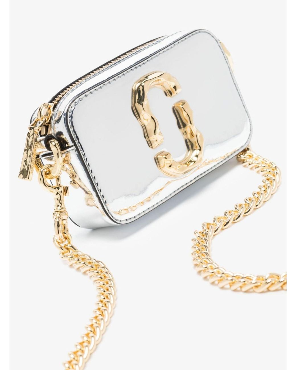 Shop Marc Jacobs Mini Snapshot Leather Chain Crossbody Bag