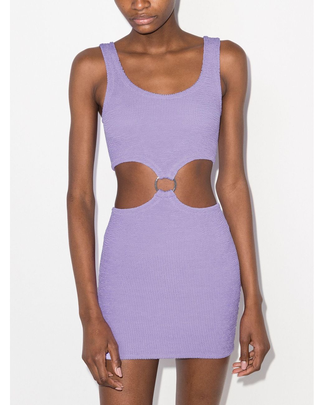 Hunza G Pretty Woman Mini Dress Women s Nylon spandex elastane in Purple Lyst Australia