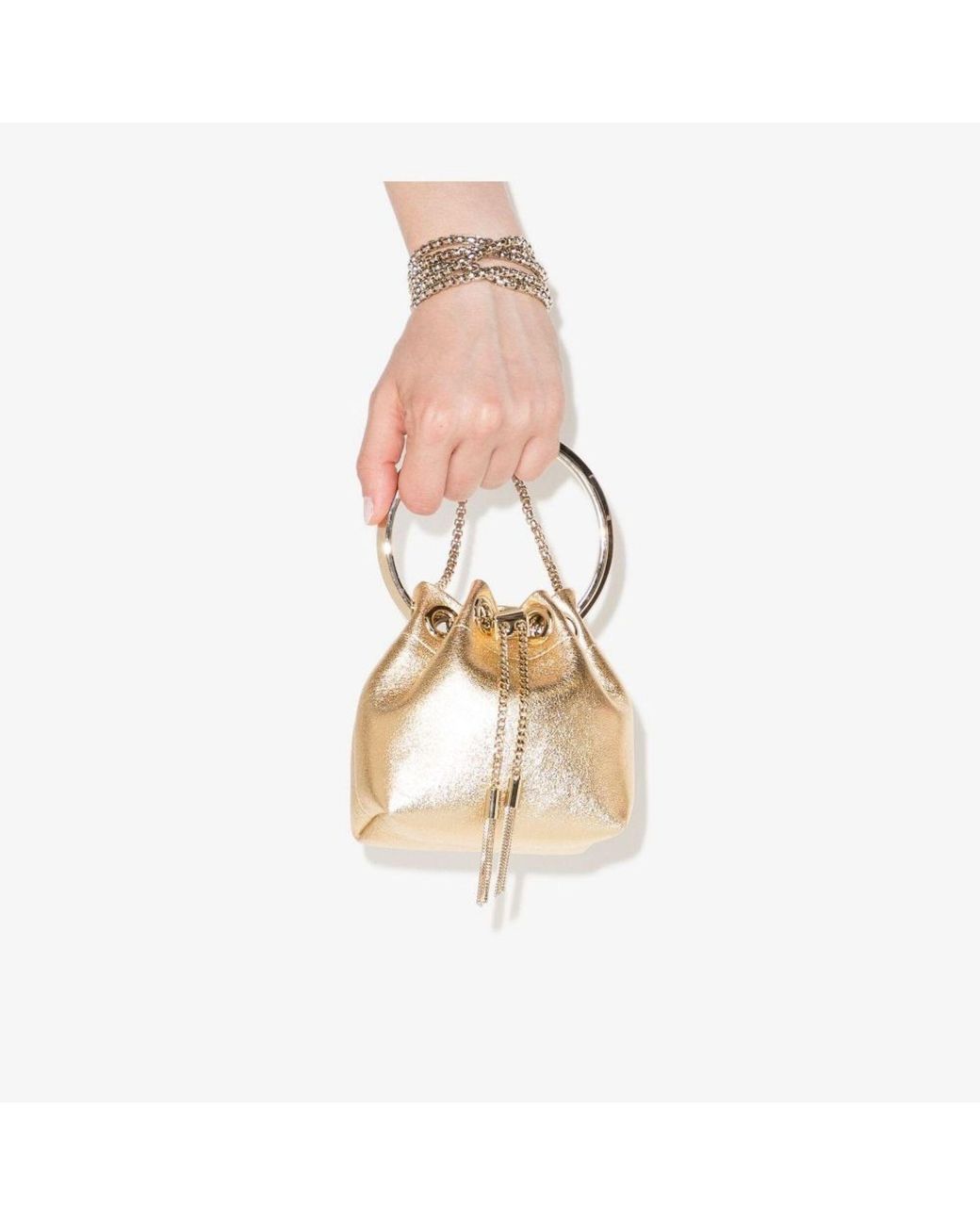 Jimmy Choo Leather Bon Bon Mini Bag in Gold (Metallic) Lyst