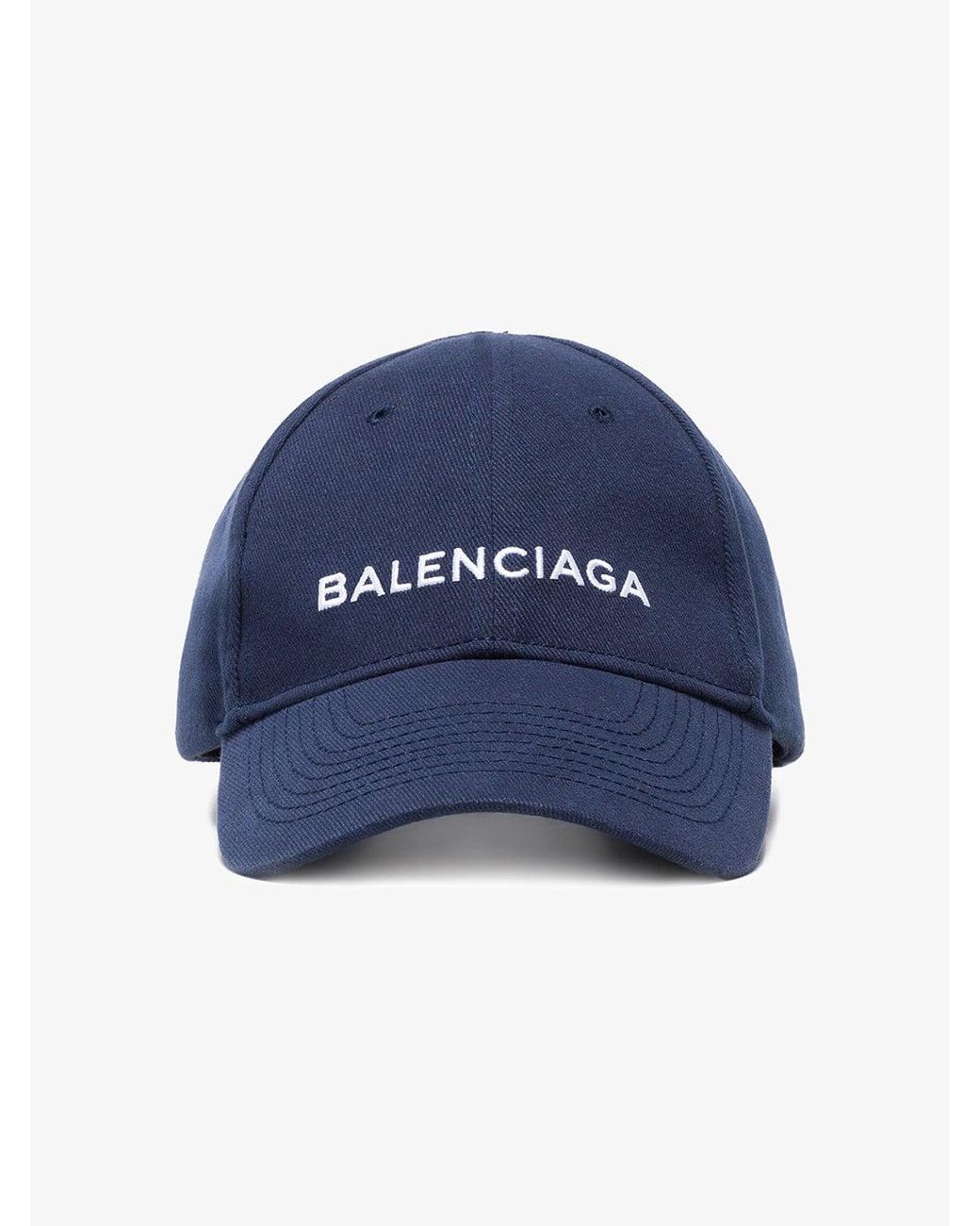 Balenciaga Cotton Navy Logo Baseball Cap in Blue for Men | Lyst